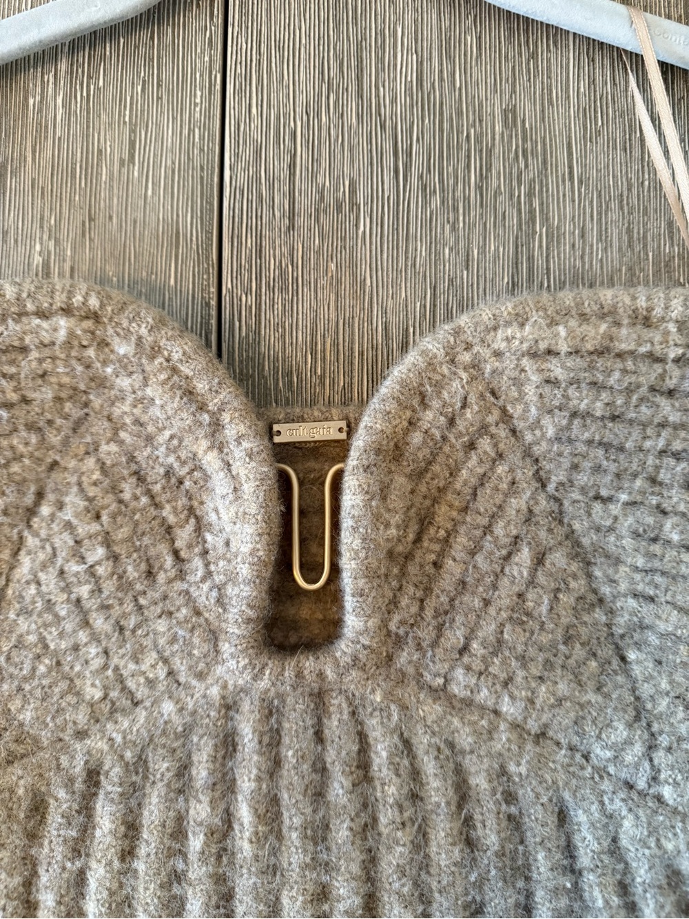 cult gaia Beige Strapless Knit Bustier Top - Picture 5 of 7